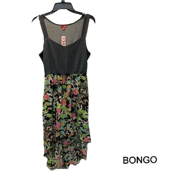 NWT juniors bongo mix media hi -low floral dress size large - Picture 3 of 11